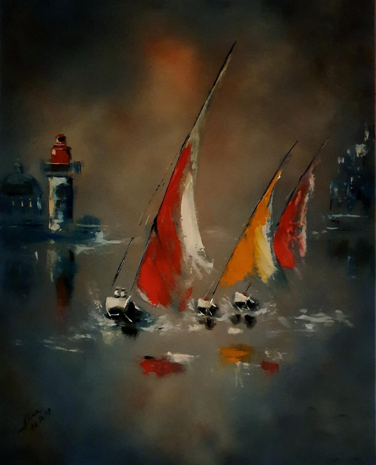 ArteDiAlina.com painting: an evening sailing